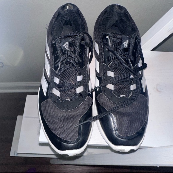 Adidas Men's Black and White Speed Trainer 5 Shoes Baseball Turfs size 10.5 - Picture 8 of 10